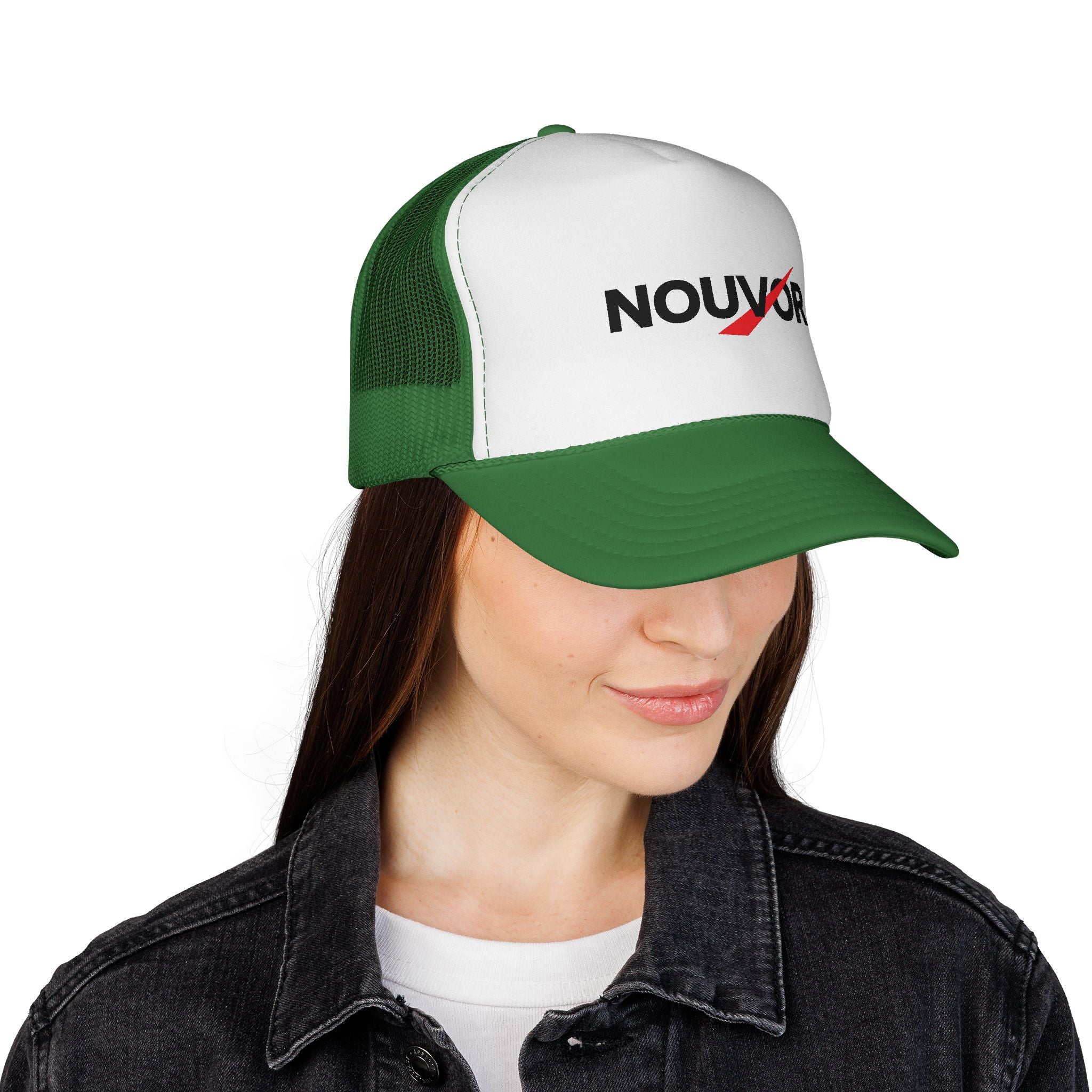 Trucker Cap - Nouvør Logo Mesh Hat (Green/White)